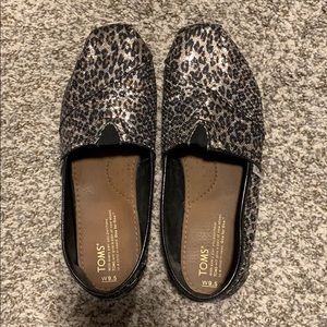 Leopard print sparkly Toms